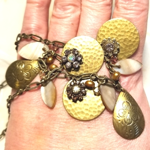 Liz PALACIOS Spectacular Borealis Pink Orange Necklace - Picture 1 of 8